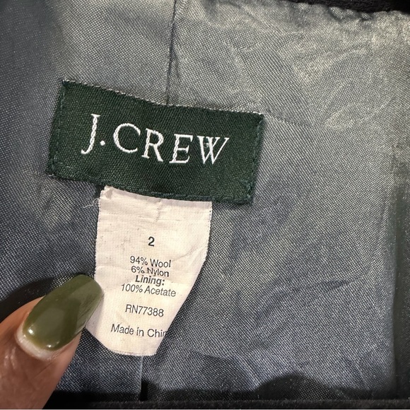J. Crew Classic Black Single‎ Breasted Pea Coat Size 2 - Picture 2 of 9